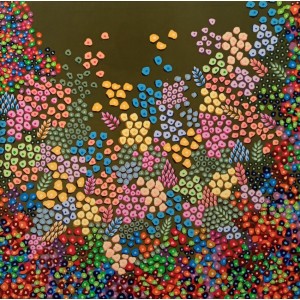 Maseerah Abdul Razzaque, 36 x 36 Inch, Glitter and Oil on Canvas, AC-MARZK-003 Maseerah Abdul Razzaque, 36 x 36 Inch, Glitter and Oil on Canvas, AC-MARZK-003